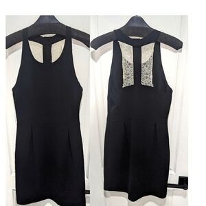 {flawed} Sandro | Black sheath dress with lace inset